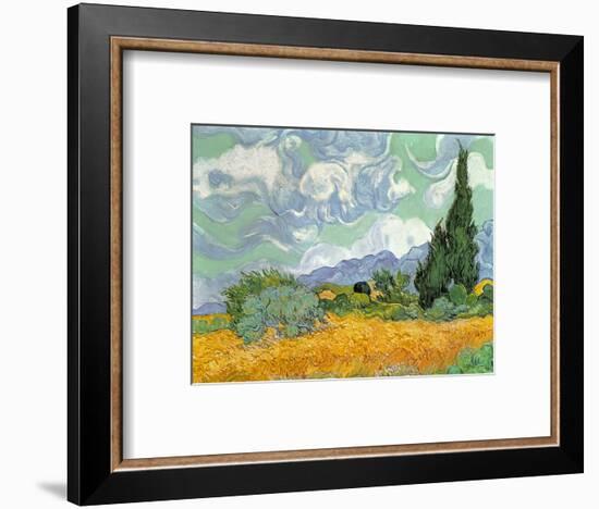 Wheatfield with Cypresses, 1889-Vincent van Gogh-Framed Premium Giclee Print