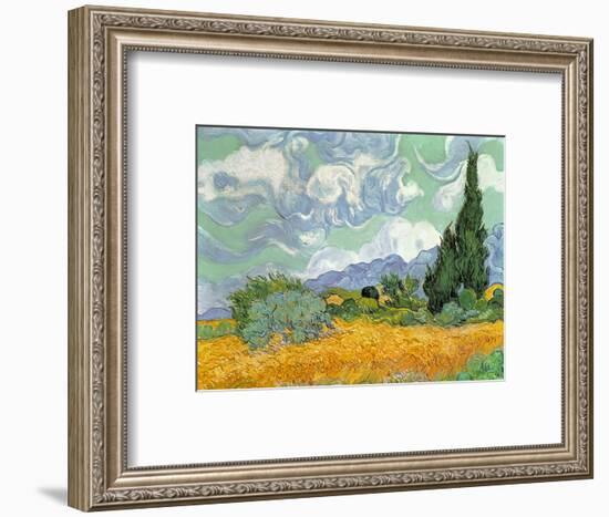 Wheatfield with Cypresses, 1889-Vincent van Gogh-Framed Premium Giclee Print