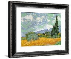 Wheatfield with Cypresses, 1889-Vincent van Gogh-Framed Premium Giclee Print
