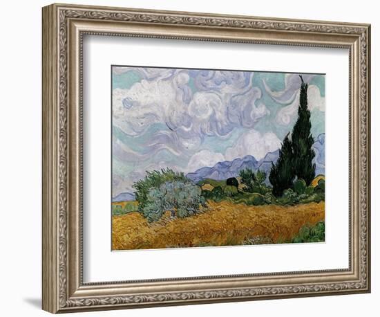 Wheatfield with Cypresses, 1889-Vincent van Gogh-Framed Giclee Print