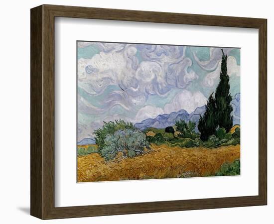 Wheatfield with Cypresses, 1889-Vincent van Gogh-Framed Giclee Print