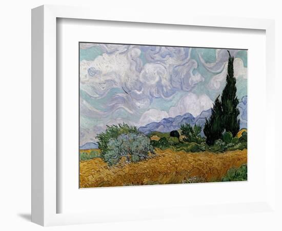 Wheatfield with Cypresses, 1889-Vincent van Gogh-Framed Giclee Print