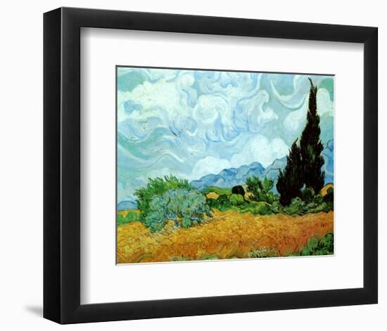 Wheatfield with Cypresses, c.1889-Vincent van Gogh-Framed Art Print