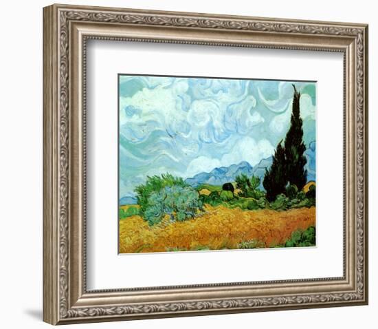 Wheatfield with Cypresses, c.1889-Vincent van Gogh-Framed Art Print