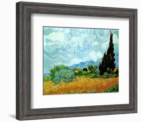 Wheatfield with Cypresses, c.1889-Vincent van Gogh-Framed Art Print