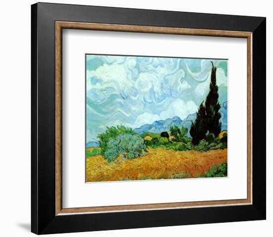 Wheatfield with Cypresses, c.1889-Vincent van Gogh-Framed Art Print