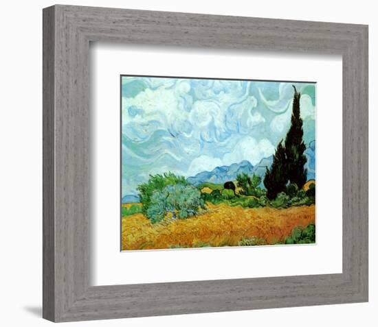 Wheatfield with Cypresses, c.1889-Vincent van Gogh-Framed Art Print