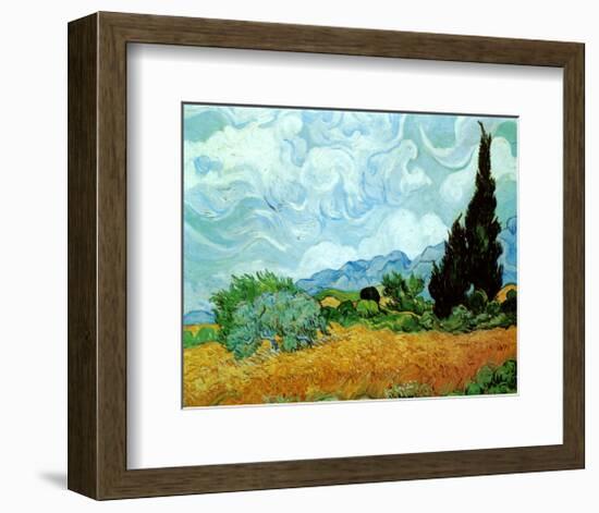 Wheatfield with Cypresses, c.1889-Vincent van Gogh-Framed Art Print