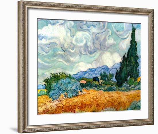 Wheatfield with Cypresses, c.1889-Vincent van Gogh-Framed Art Print