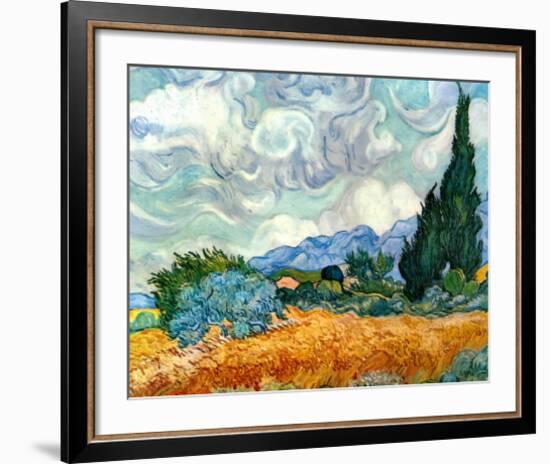 Wheatfield with Cypresses, c.1889-Vincent van Gogh-Framed Art Print