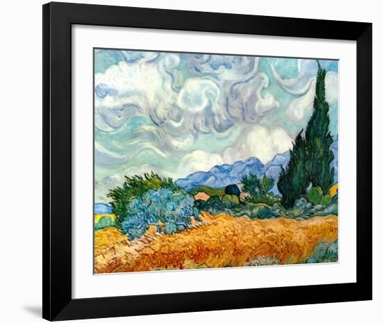 Wheatfield with Cypresses, c.1889-Vincent van Gogh-Framed Art Print