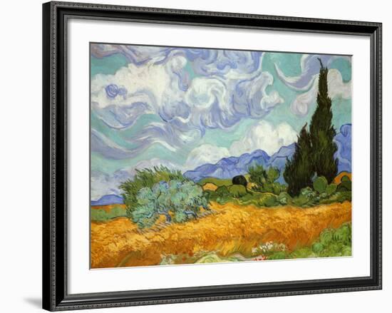 Wheatfield with Cypresses, c.1889-Vincent van Gogh-Framed Art Print