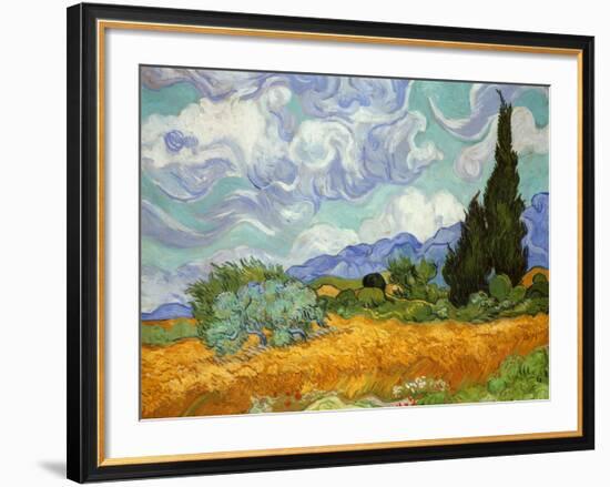 Wheatfield with Cypresses, c.1889-Vincent van Gogh-Framed Art Print