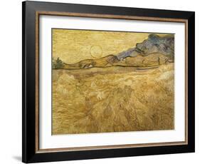 Wheatfield with Reaper, 1889-Vincent van Gogh-Framed Giclee Print