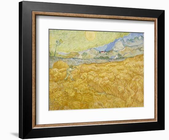 Wheatfield with Reaper (La Moisson), 1889-Vincent van Gogh-Framed Giclee Print