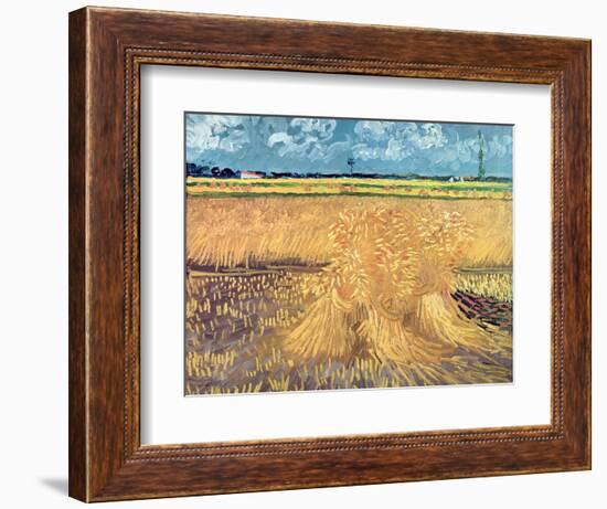 Wheatfield with Sheaves, 1888-Vincent van Gogh-Framed Premium Giclee Print