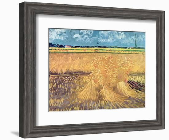 Wheatfield with Sheaves, 1888-Vincent van Gogh-Framed Giclee Print