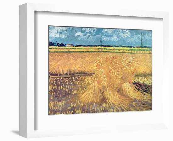 Wheatfield with Sheaves, 1888-Vincent van Gogh-Framed Giclee Print