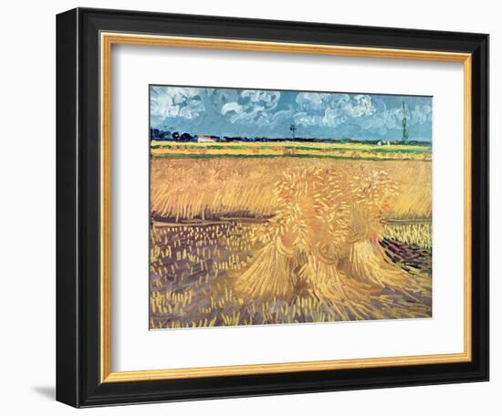 Wheatfield with Sheaves, 1888-Vincent van Gogh-Framed Giclee Print