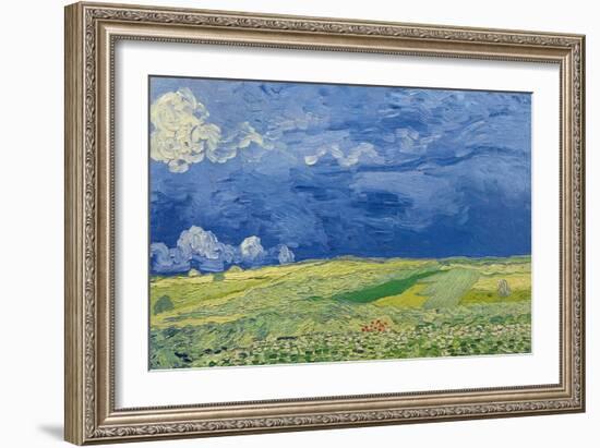 Wheatfields under Thunderclouds, 1890-Vincent van Gogh-Framed Giclee Print