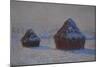 Wheatstacks, Snow Effect, Morning, 1891-Claude Monet-Mounted Giclee Print