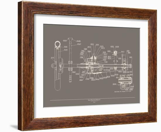 Wheel Axle Blueprint-The Vintage Collection-Framed Giclee Print