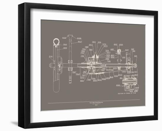 Wheel Axle Blueprint-The Vintage Collection-Framed Giclee Print