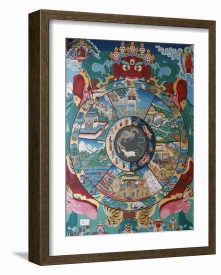 Wheel of Life, Kopan Monastery, Bhaktapur, Nepal, Asia-Godong-Framed Photographic Print