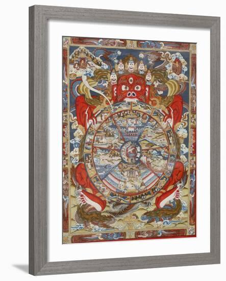 Wheel of Life, Kopan Monastery, Bhaktapur, Nepal, Asia-Godong-Framed Photographic Print