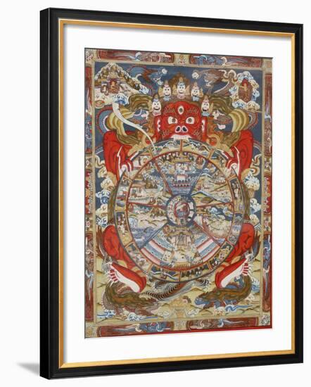 Wheel of Life, Kopan Monastery, Bhaktapur, Nepal, Asia-Godong-Framed Photographic Print