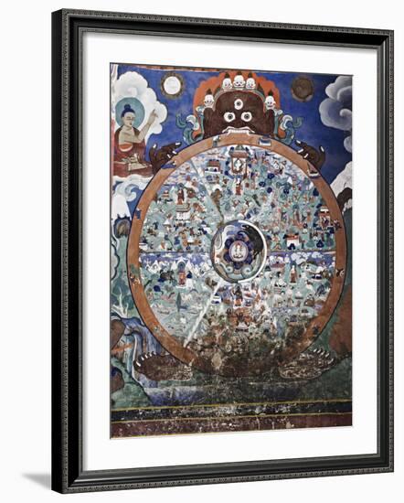 Wheel of Life Wall Art, Hemis Gompa (Monastery), Hemis, Ladakh, Indian Himalaya, India-Jochen Schlenker-Framed Photographic Print