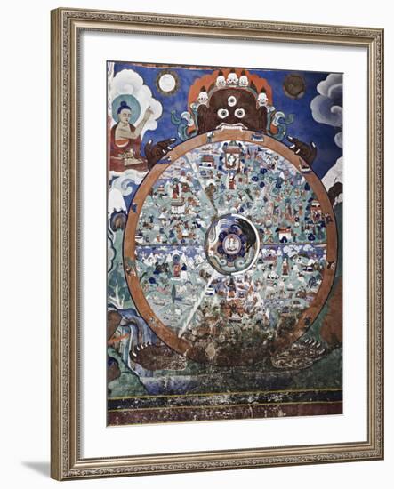 Wheel of Life Wall Art, Hemis Gompa (Monastery), Hemis, Ladakh, Indian Himalaya, India-Jochen Schlenker-Framed Photographic Print