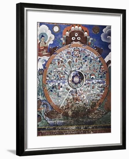 Wheel of Life Wall Art, Hemis Gompa (Monastery), Hemis, Ladakh, Indian Himalaya, India-Jochen Schlenker-Framed Photographic Print