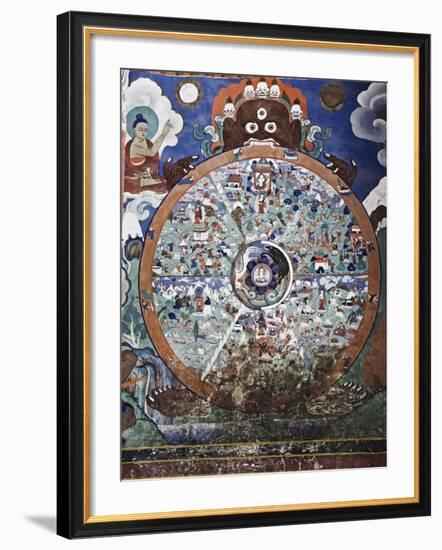 Wheel of Life Wall Art, Hemis Gompa (Monastery), Hemis, Ladakh, Indian Himalaya, India-Jochen Schlenker-Framed Photographic Print