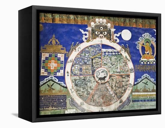 Wheel of Life Wall Art, Tikse Gompa, Tikse, Ladakh, Indian Himalaya, India-Jochen Schlenker-Framed Premier Image Canvas
