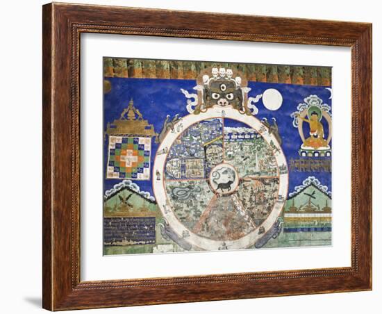 Wheel of Life Wall Art, Tikse Gompa, Tikse, Ladakh, Indian Himalaya, India-Jochen Schlenker-Framed Photographic Print