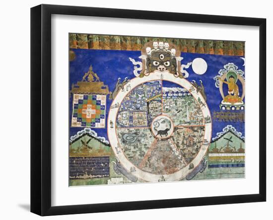 Wheel of Life Wall Art, Tikse Gompa, Tikse, Ladakh, Indian Himalaya, India-Jochen Schlenker-Framed Photographic Print