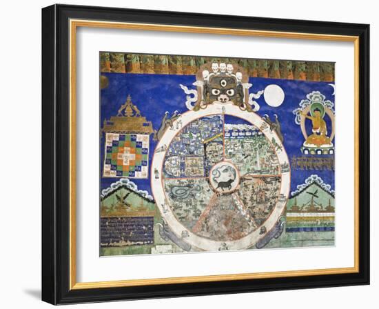 Wheel of Life Wall Art, Tikse Gompa, Tikse, Ladakh, Indian Himalaya, India-Jochen Schlenker-Framed Photographic Print