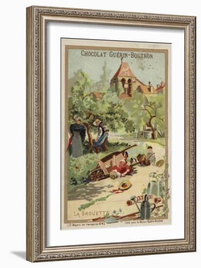 Wheelbarrow Accident-null-Framed Giclee Print