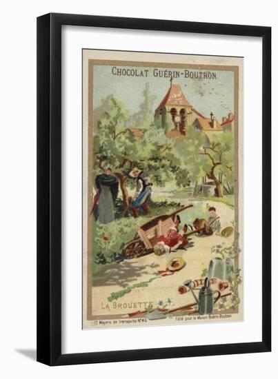 Wheelbarrow Accident-null-Framed Giclee Print