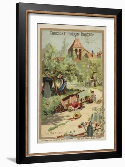 Wheelbarrow Accident-null-Framed Giclee Print