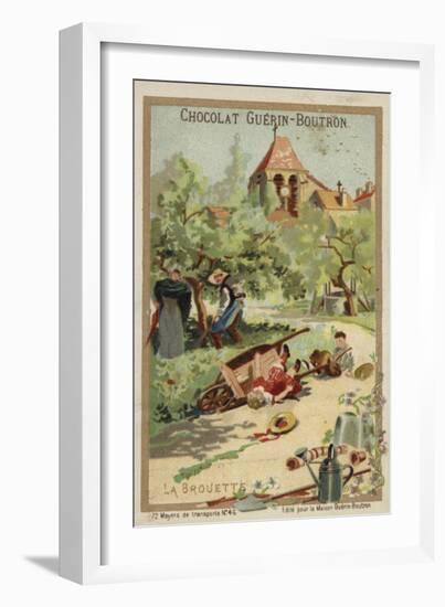 Wheelbarrow Accident-null-Framed Giclee Print