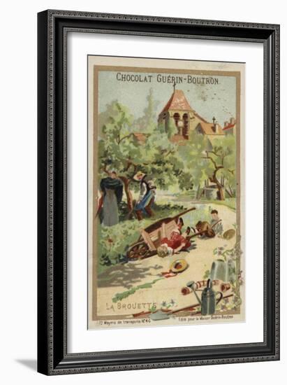 Wheelbarrow Accident-null-Framed Giclee Print