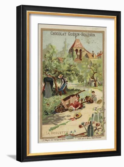 Wheelbarrow Accident-null-Framed Giclee Print