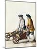 Wheelbarrow Race, from Costumes of Venetians, Grevenbroch Manuscript, Italy, 18th Century-null-Mounted Giclee Print