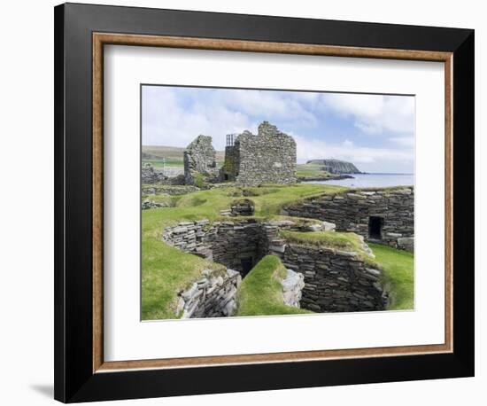 Wheelhouses, Jarlshof Archaeological Site, Shetland Islands, Scotland-Martin Zwick-Framed Photographic Print