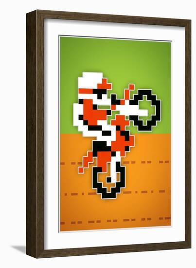 Wheelie 8-bit Video Game Plastic Sign-null-Framed Premium Giclee Print