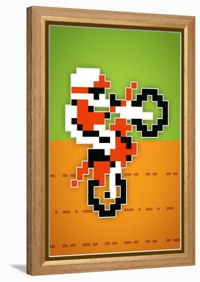 Wheelie 8-bit Video Game Plastic Sign-null-Framed Stretched Canvas