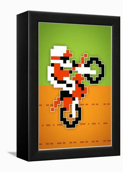 Wheelie 8-bit Video Game Plastic Sign-null-Framed Stretched Canvas