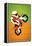 Wheelie 8-bit Video Game Plastic Sign-null-Framed Stretched Canvas